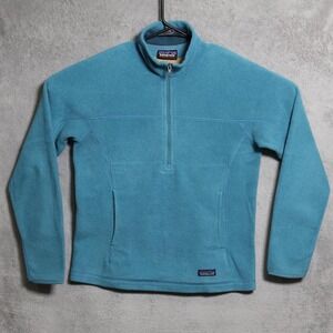 Patagonia Synchilla Sweater Womens Medium Blue Fleece 1/4 Zip Pullover Jacket